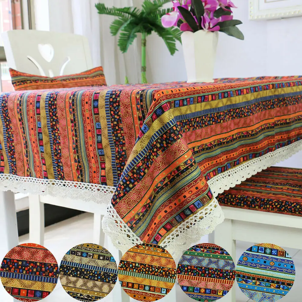 Ethnic Style Cotton Linen Bronzing Fabric Household Textile Sewing Tablecloth Sofa Dress Cushion Curtain Pillowcase Bag Material