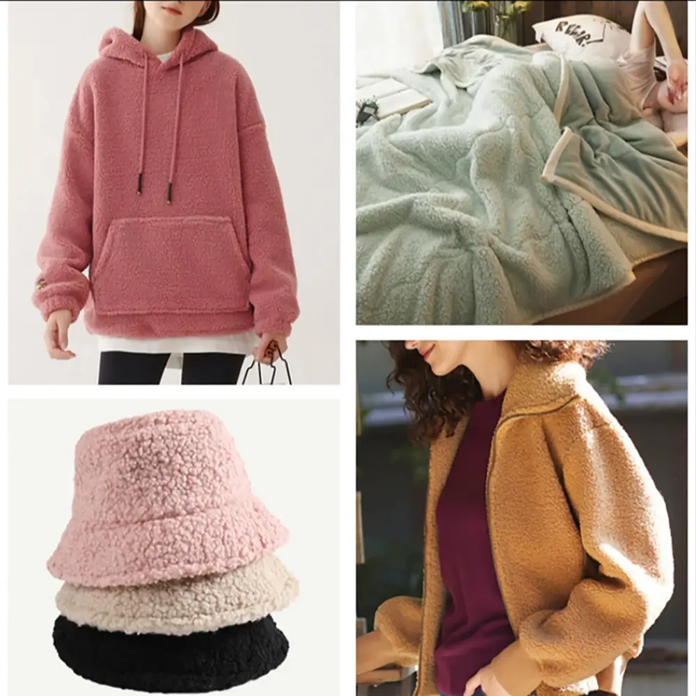 160cmx50cm Thicken Warm Lamb Wool Fabric Coral Fleece Plush Doll Micro-elastic Flannelette Lining Coat DIY Apparel Sewing Jacket