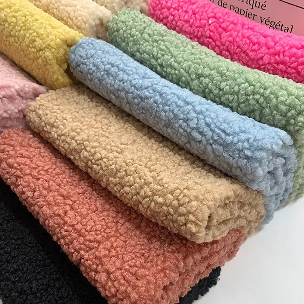 160cmx50cm Thicken Warm Lamb Wool Fabric Coral Fleece Plush Doll Micro-elastic Flannelette Lining Coat DIY Apparel Sewing Jacket