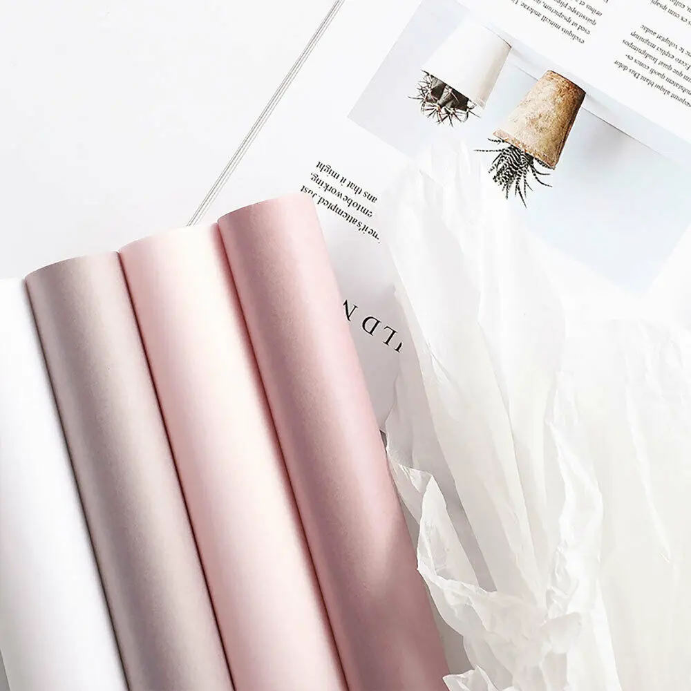 10 Sheets/Pack 70*50cm Solid Color Tissue Paper Flowers Wrapping Translucent Paper Gift Florist Pack Wedding Decor DIY Material