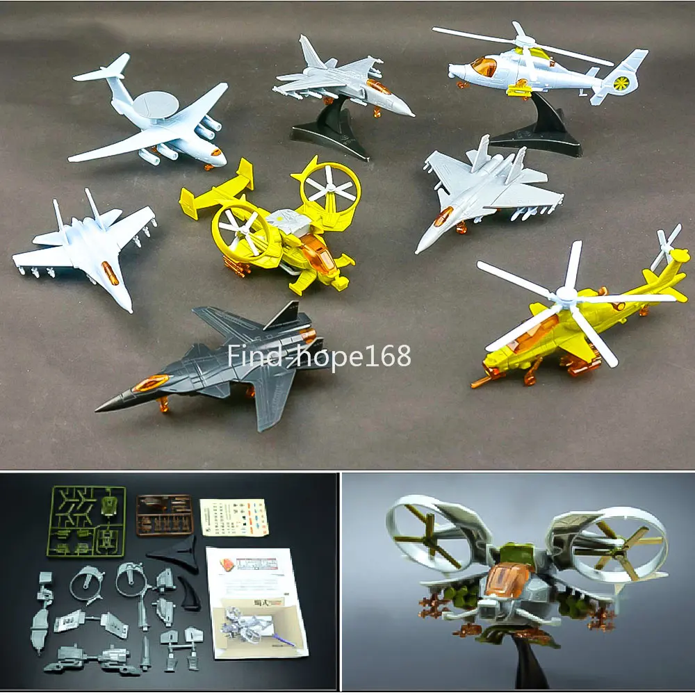 4D 1:165 Scale Helicopter Aircraft Plane Assembly Vehicle Weapon Model Puzzle Figure Action Collections Scene Sandpan Game Toy