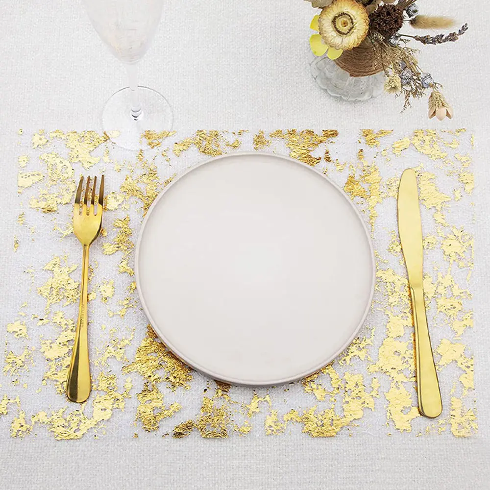 11 In Wide Sequin Glitter Table Runner Metallic Mesh Gold Fabric for Table Decor Christmas Wedding Birthday Supplies Decorations