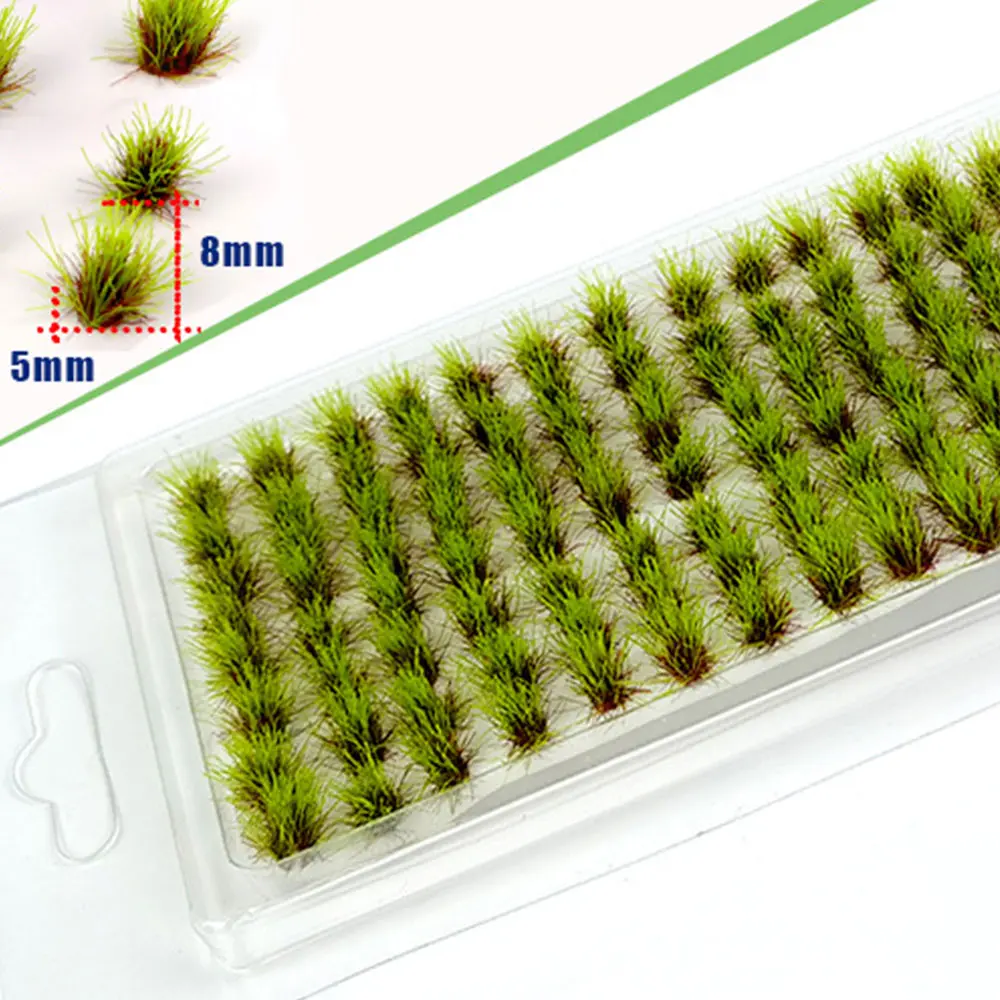 104pcs Grass Tufts Model Bushy Simulate Mini Farmland Static Railroad Terrain Miniature Scenery Desktop Flowerpot Decoration DIY