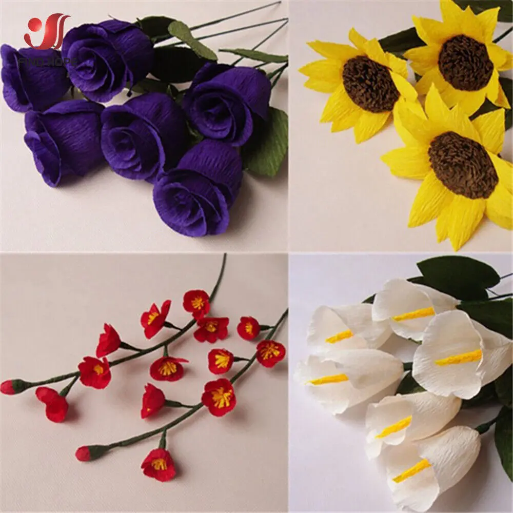25cm x 250cm 3rolls/set Crinkled Crepe Paper Gifts Flower Wrapping Wedding Festive Party Decoration DIY Fold Scrapbooking Crafts
