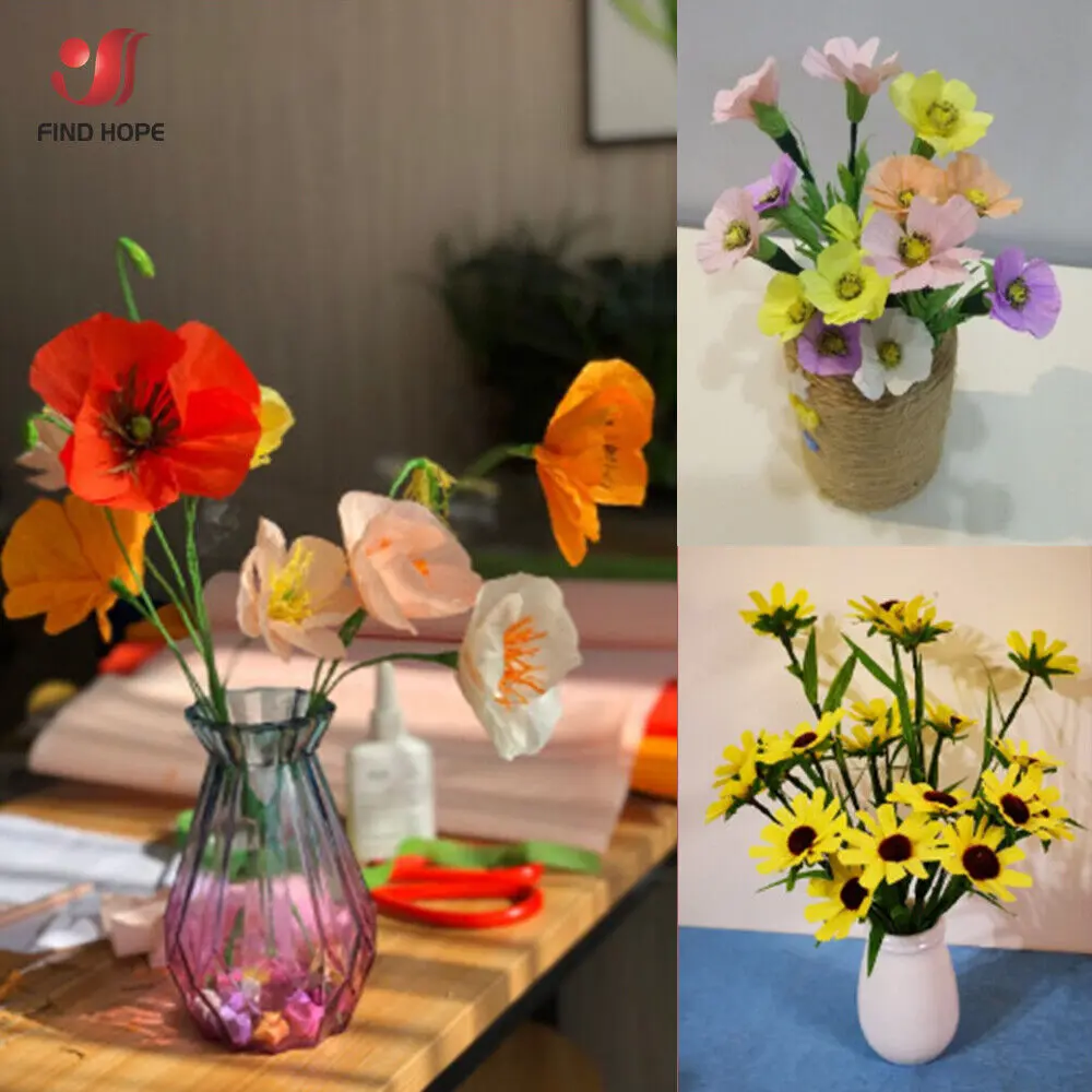25cm x 250cm 3rolls/set Crinkled Crepe Paper Gifts Flower Wrapping Wedding Festive Party Decoration DIY Fold Scrapbooking Crafts