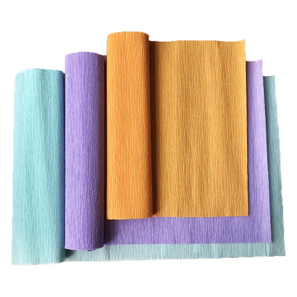 25cm x 250cm 3rolls/set Crinkled Crepe Paper Gifts Flower Wrapping Wedding Festive Party Decoration DIY Fold Scrapbooking Crafts