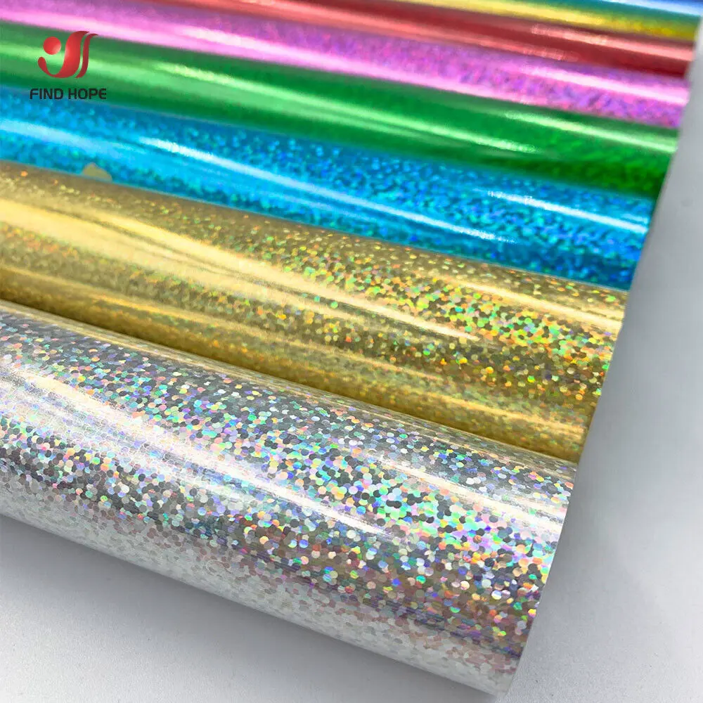 19"x39" Holographic Sparkle Heat Transfer Vinyl HTV Iron-On T-Shirt Cut Film DIY For Crafts Making Signs Clothing Bags Decor