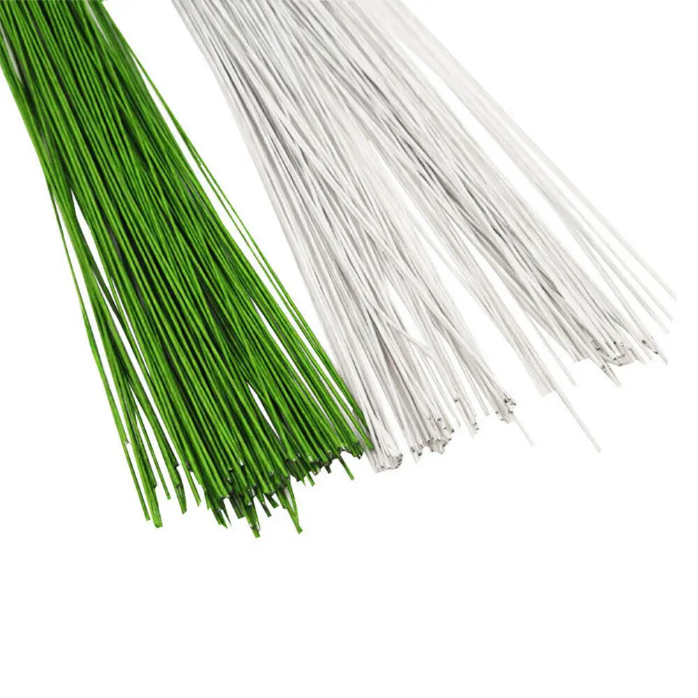 50PCS/Set #26 Paper Floral Wire 0.45mm/0.0177Inch Diameter 36cm Long Iron Wire Used For DIY Nylon Stocking Flower Branche Making
