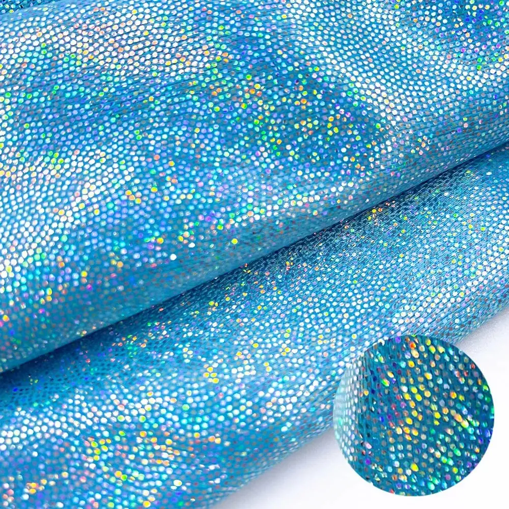 150cm*100cm Glitter Laser Polyester Fabric Iridescent Holographic Wedding Party Background Doll Clothing Decor Material DIY