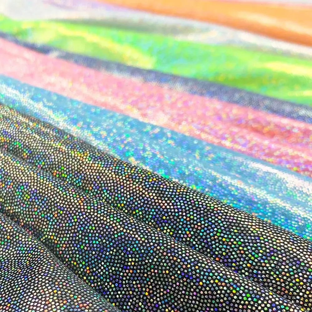 150cm*100cm Glitter Laser Polyester Fabric Iridescent Holographic Wedding Party Background Doll Clothing Decor Material DIY