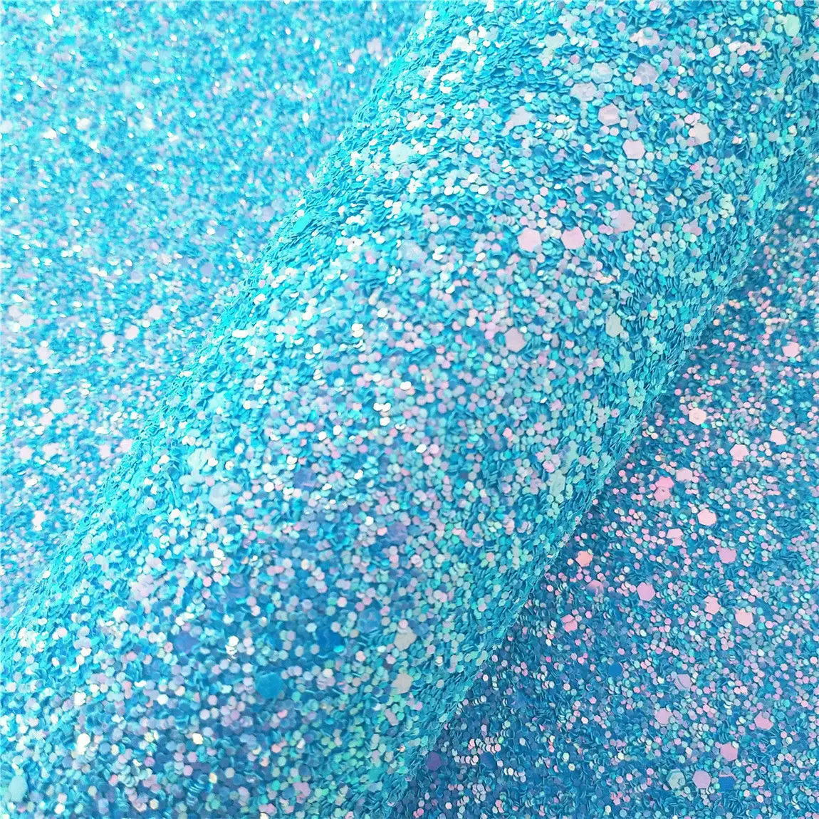 20*120CM Roll Ultra Chunky Sparkly Glitter PU Leather Sweing Fabric Hologram Iridescent Vinyl Hair Bow DIY Craft Material