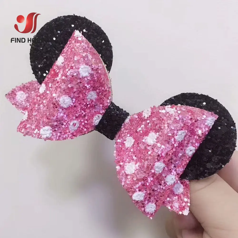 20*30cm Sheets Polka Dot Chunky Glitter Sequins Vinyl PU Faux Leather Fabric Sparkle DIY Craft Brooch Bow Handmade Earring Decor
