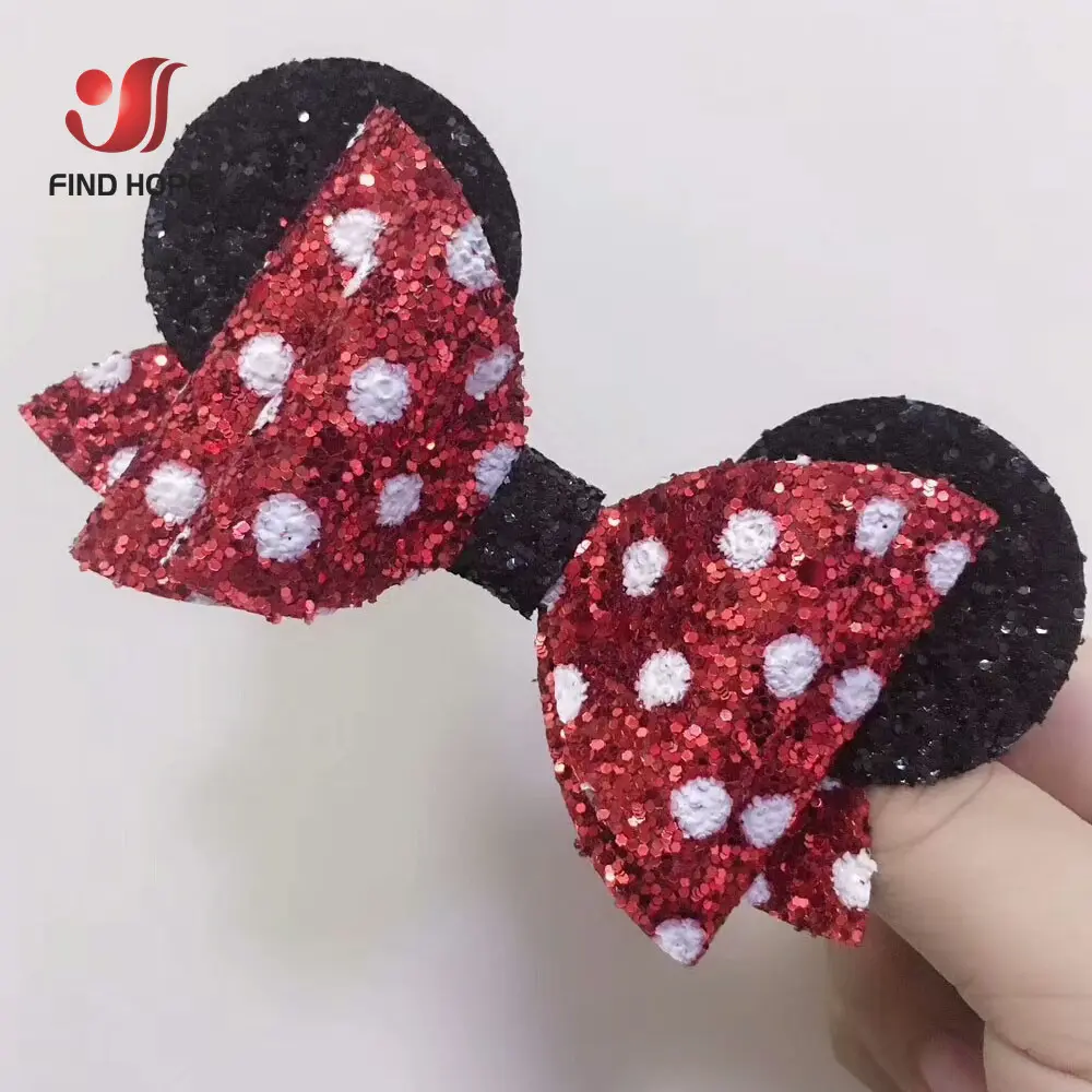 20*30cm Sheets Polka Dot Chunky Glitter Sequins Vinyl PU Faux Leather Fabric Sparkle DIY Craft Brooch Bow Handmade Earring Decor