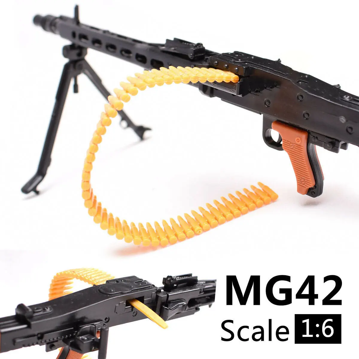 1/6 Scale MG42 Toy Gun Model Assembly Puzzles Building Bricks Gun Soldier Machine Gun Fit 12"Action Figure