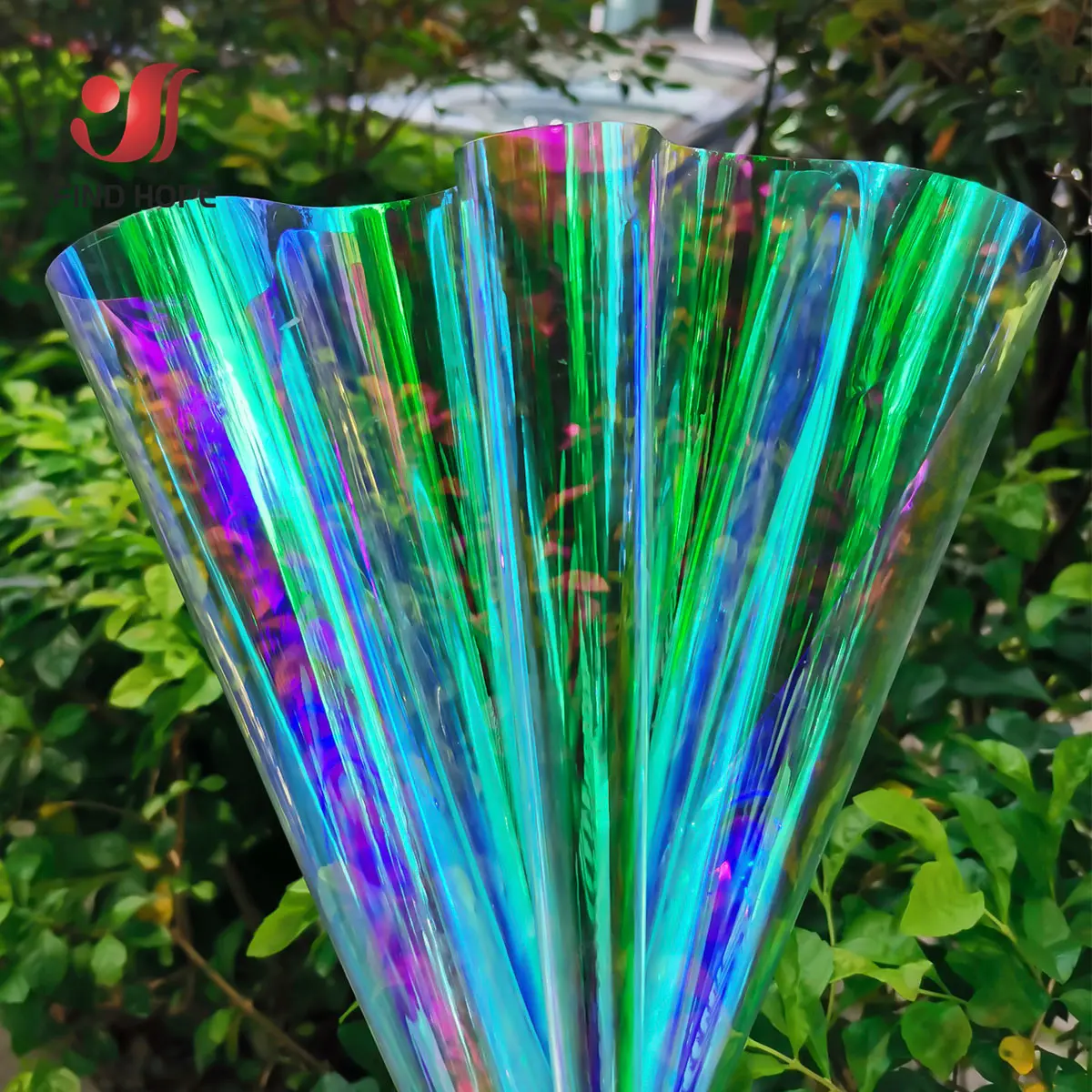 Laser Iridescent Holographic Film Clear Transparent PVC Fabric Leather   Rainbow Film Shiny Vinyl Material DIY Bow Craft Bag
