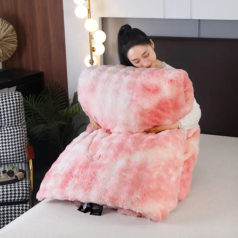 Warm Winter Comforter Fluffy Tuscan Imitation Fur Quilt Rabbit Velevt Thickened Blanket Edredón Home Bedding Full Drop Shipping