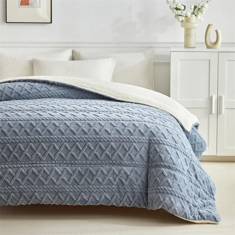 Super Warm Winter Comforter for Home Bed,Artificial Lamb Cashmere+Fleece Velvet Weighted Blankets,Soft Comfortable Warmth Quilt