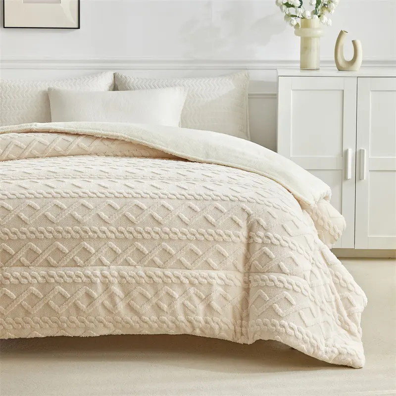 Super Warm Winter Comforter for Home Bed,Artificial Lamb Cashmere+Fleece Velvet Weighted Blankets,Soft Comfortable Warmth Quilt