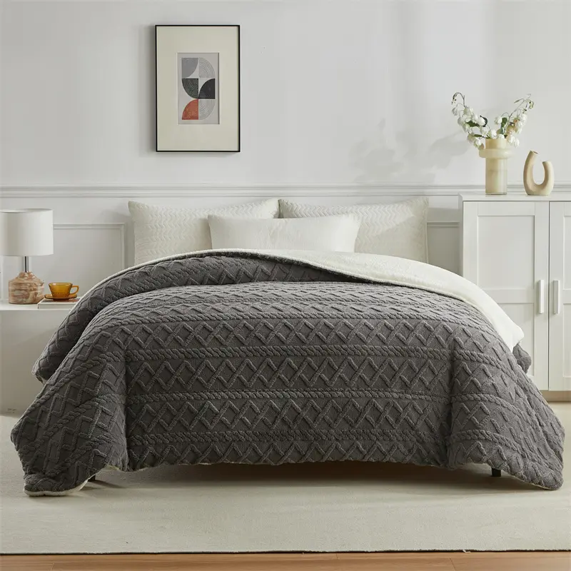 Super Warm Winter Comforter for Home Bed,Artificial Lamb Cashmere+Fleece Velvet Weighted Blankets,Soft Comfortable Warmth Quilt