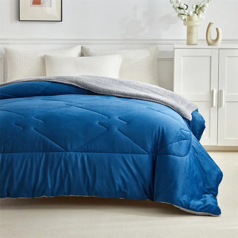 Winter Warm Comforter,Milk Velvet+imitatiom Lamb Cashmere,AB Side Thicken Quilt,Thickened Blanket,Full 200*200cm Стеганые одеяла