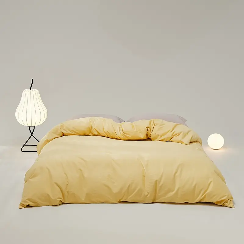 Brushed 100%Cotton Duvet Cover Set Simple Solid Quilt Cover+Pillowcase For Adult OEKO-TEX Bed Linens  Drop Shipping 220*240cm