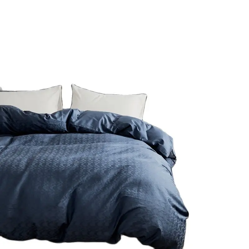 1pc Jacquard  Duvet Cover 100%Stain Cotton Quilt Bag RU Single Blue Grey Luxury Silky Home Bedding  220*240cm Drop Shipping