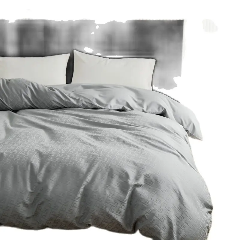 1pc Jacquard  Duvet Cover 100%Stain Cotton Quilt Bag RU Single Blue Grey Luxury Silky Home Bedding  220*240cm Drop Shipping
