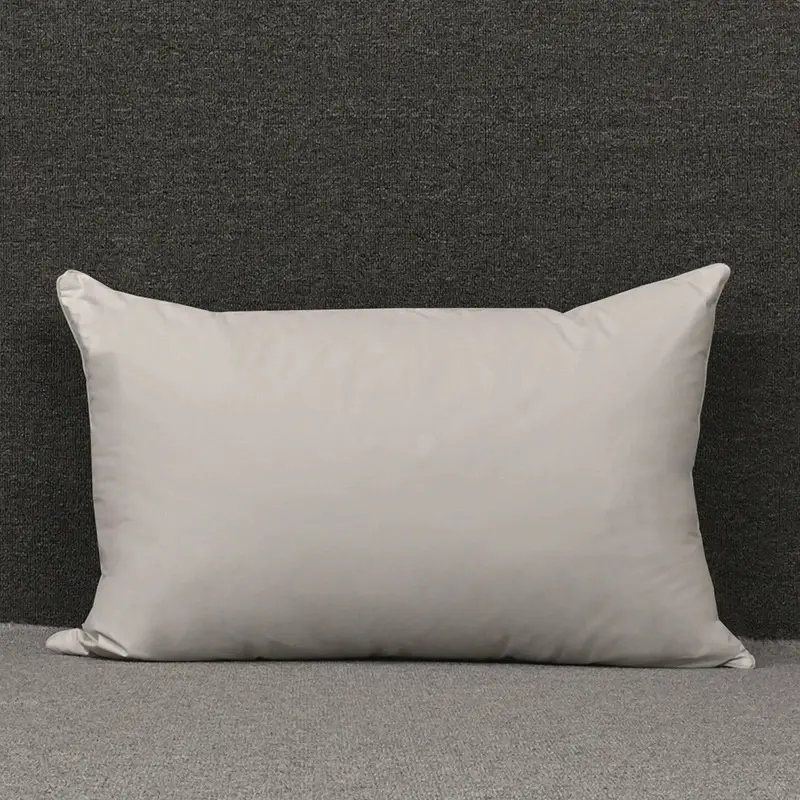 1pc White Goose Feather Filling Pillow For Home Hotel,Pure Cotton Face, Soft Fluffy Sleep Neck Pillows Drop Shipping 48*74cm