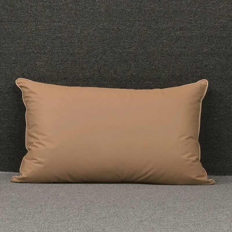 1pc White Goose Feather Filling Pillow For Home Hotel,Pure Cotton Face, Soft Fluffy Sleep Neck Pillows Drop Shipping 48*74cm