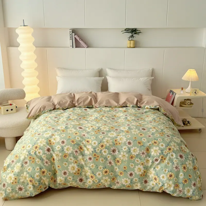 New 100%Cotton Duvet Cover,Big Size,AB Side Quilt Bag,Floral Soft Adults Kids Home Bedding for Four Season 229*230cm King Single