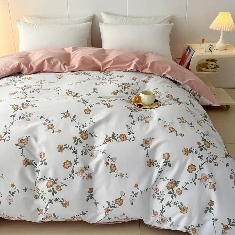 New 100%Cotton Duvet Cover,Big Size,AB Side Quilt Bag,Floral Soft Adults Kids Home Bedding for Four Season 229*230cm King Single