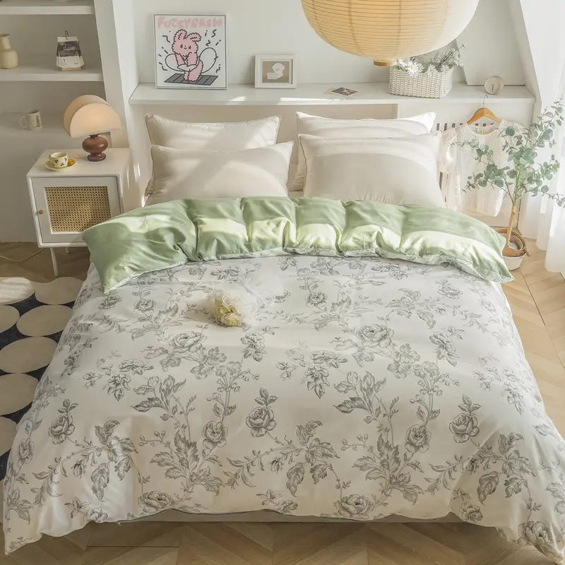 New 100%Cotton Duvet Cover,Big Size,AB Side Quilt Bag,Floral Soft Adults Kids Home Bedding for Four Season 229*230cm King Single