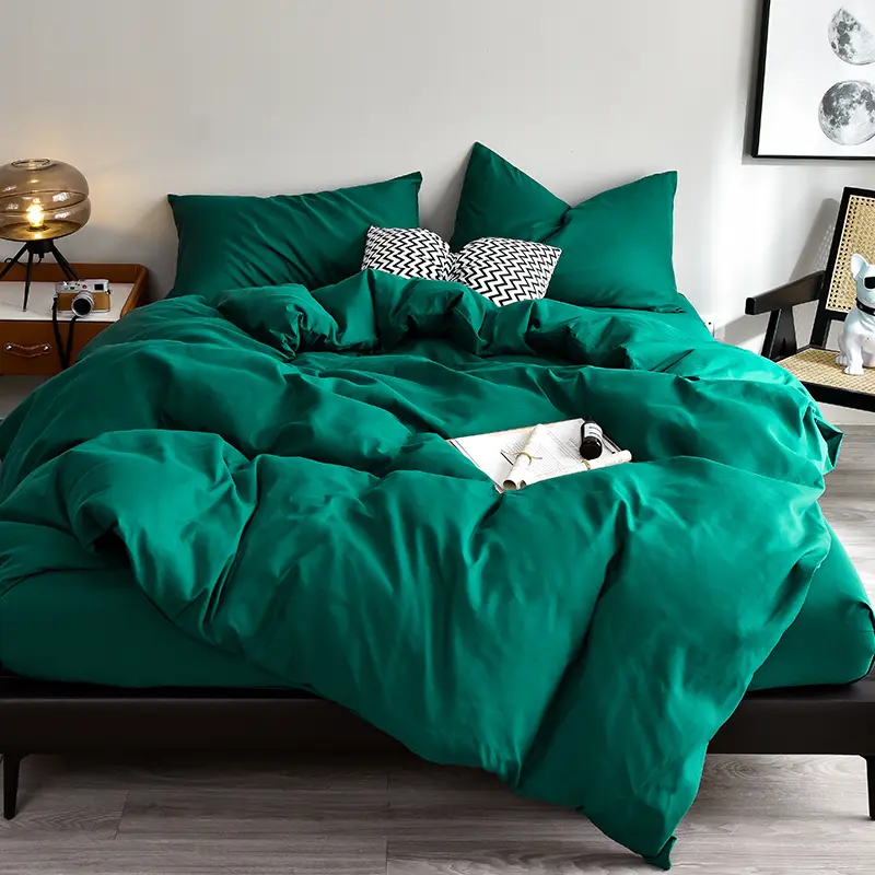 Black Bedding Set Microfiber Duvet Cover Set Sheet Pillowcase Home Bedclothes 3/4pcs Queen King Home Linens