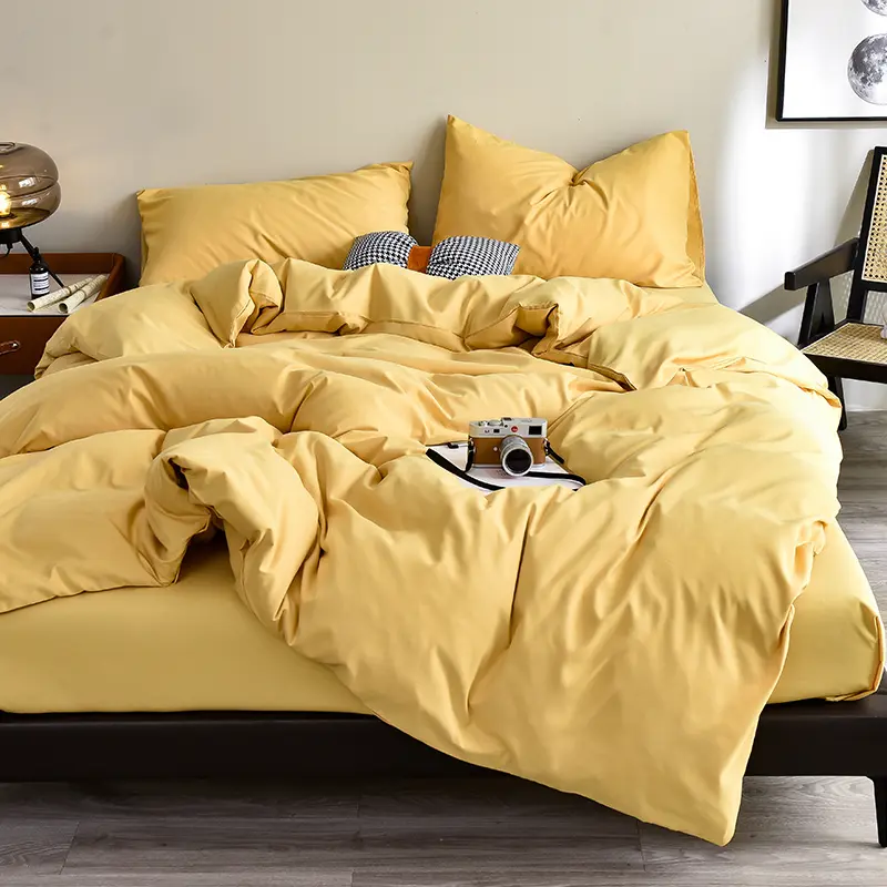 Black Bedding Set Microfiber Duvet Cover Set Sheet Pillowcase Home Bedclothes 3/4pcs Queen King Home Linens