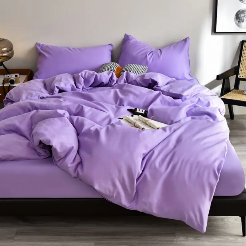 Black Bedding Set Microfiber Duvet Cover Set Sheet Pillowcase Home Bedclothes 3/4pcs Queen King Home Linens