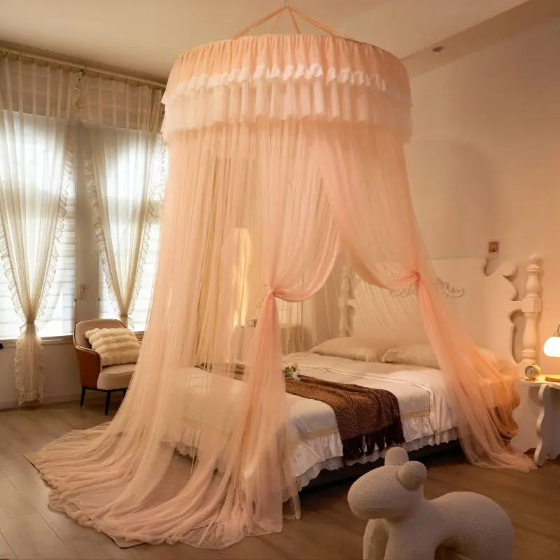 Summer Bed Mosquito Net Encrypted Dome Canopy Netting For 1.2m 1.5m 1.8m Bed Hung Mosquito Nets Romantic Curtain Bedroom Decor