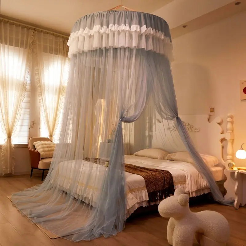 Summer Bed Mosquito Net Encrypted Dome Canopy Netting For 1.2m 1.5m 1.8m Bed Hung Mosquito Nets Romantic Curtain Bedroom Decor