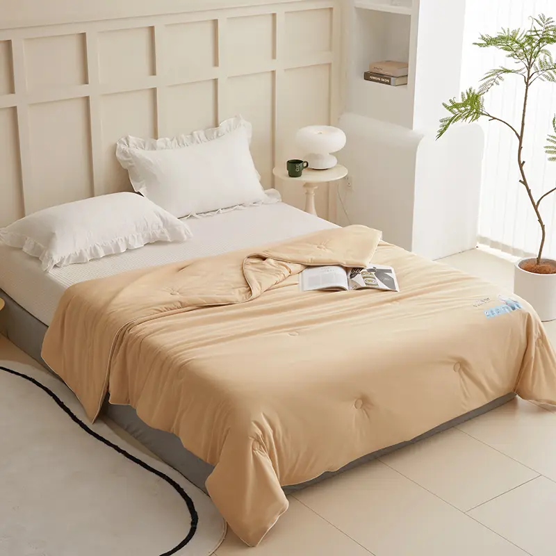 Cool Feeling Summer Quilt Thin Air Condition Comforter Green Cooling Blanket For Kids Adults Soft Washable Home Bedding Full
