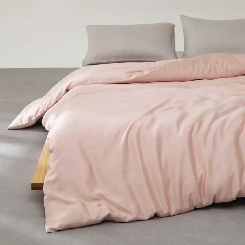1pc 100%Lyocell Bamboo Fiber Duvet Cover,Luxury Solid Grey Silky Quilt Cover,Cool Feeling Bedding For Home Hotel Summer 150*200