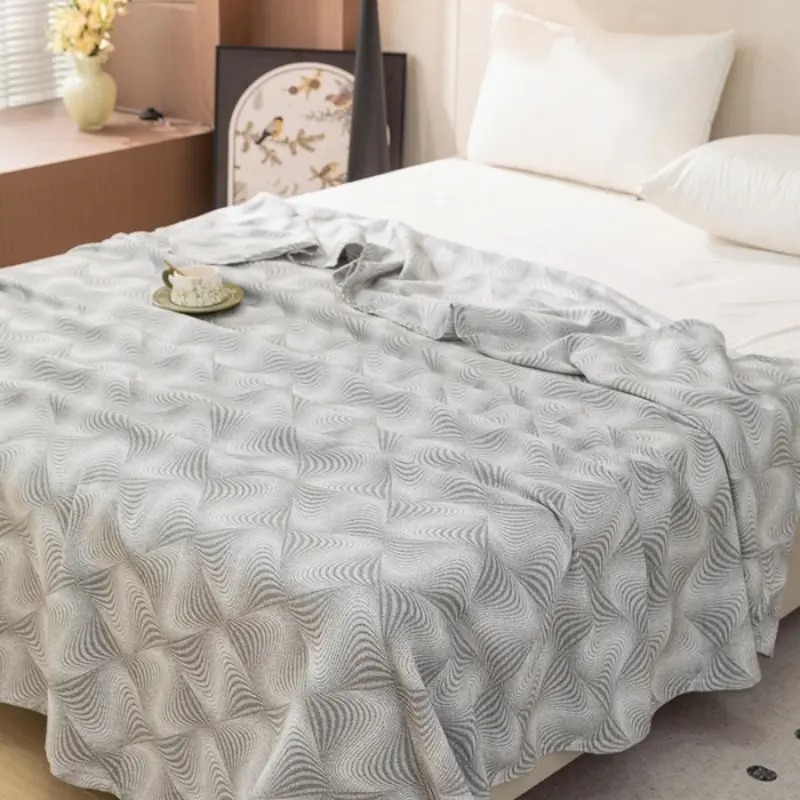 Adult Kids Cotton Throw Blanket,Soft Leaf Summer Air Condition Comforter Quilt,Geometric Home Bed Cover Bedspread Drop Shipping