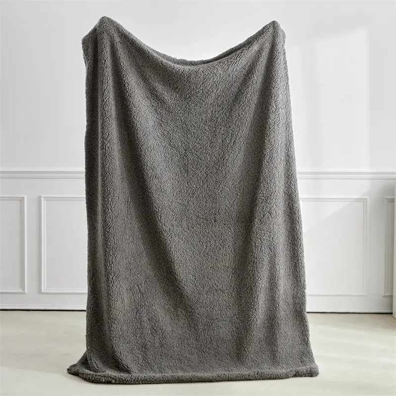 Autumn Winter Lamb Wool Blanket,Double Sided,Soft Fluffy Thickened Bed Blanket,Solid Beige Warm Sofa Cover 150*200 Drop Shipping