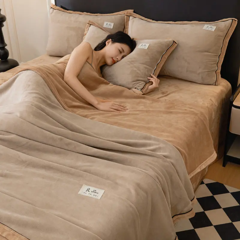 1pc Modern Duvet Cover Milk Velvet Solid AB Side Single Quilt Cover Thickened Warm Cozy Bedding for Fall Winter 180x220 Queen