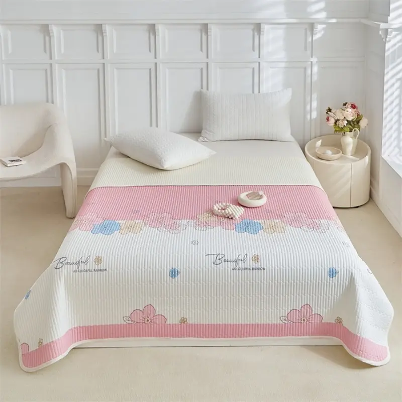 King Quilted Summer Quilt,Butterfly Flower Bedspread,Soft Microfiber Bed Cover Patchwork Mattress Topper Bed Sheets  narzuta