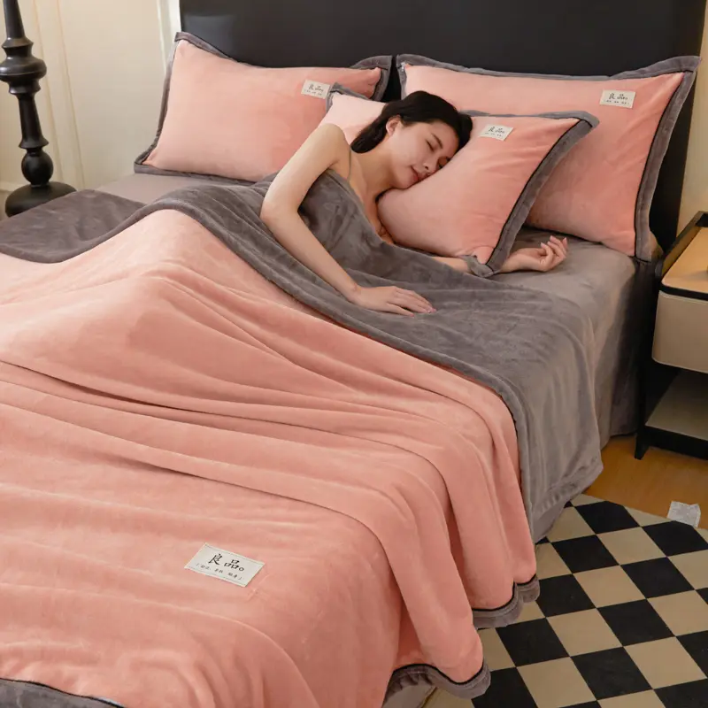 1pc Modern Duvet Cover Milk Velvet Solid AB Side Single Quilt Cover Thickened Warm Cozy Bedding for Fall Winter 180x220 Queen
