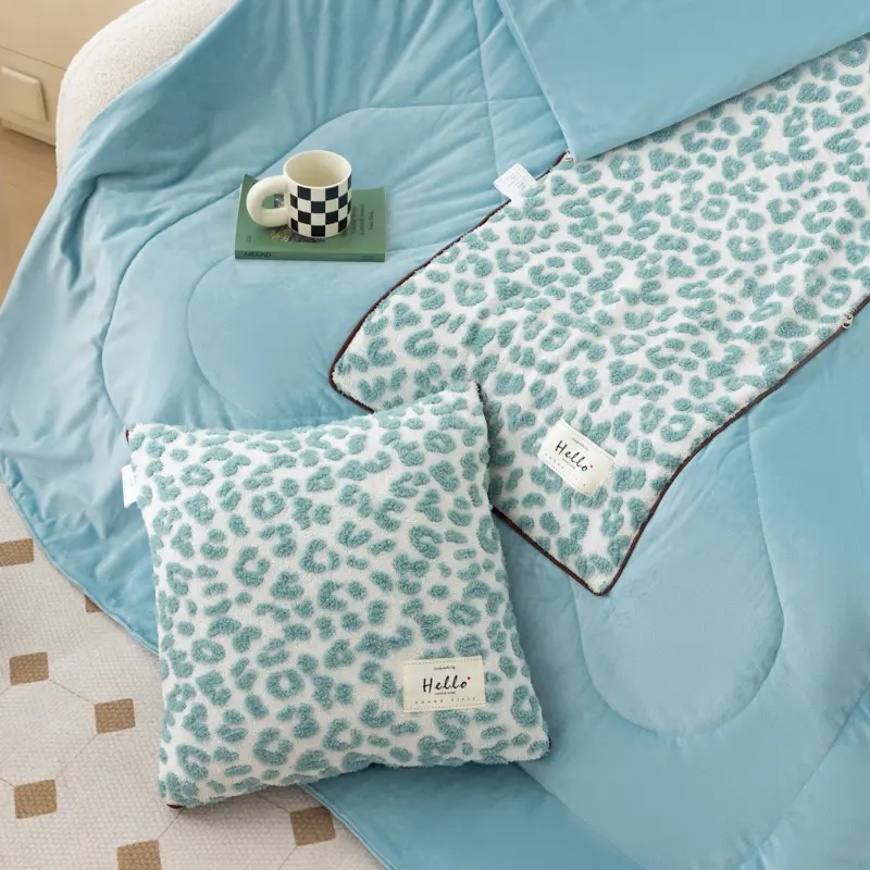 1pc Leopard Folding Blanket Cushion Pillow With Zipper Portable 2 In 1 Plush Throw Quilt Pillows For Sofa Car Office Bed Decor