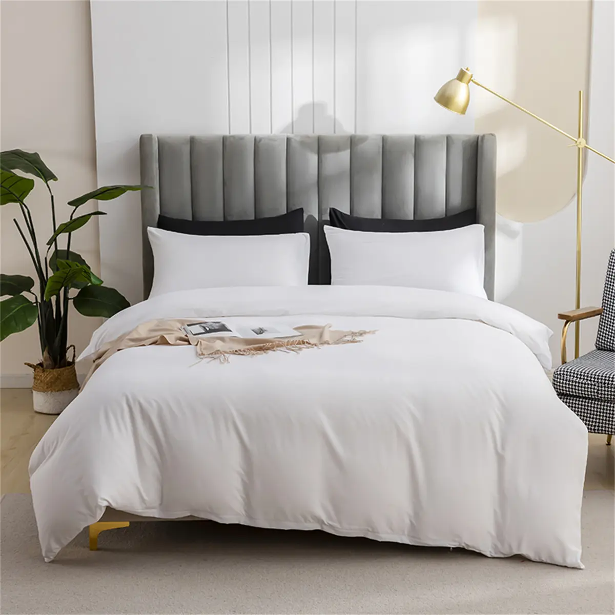 2/3p Solid Duvet Cover Set,Brush Polyester Quilt Cover Pillowcase,Home Hotel Bedding USA twin Queen King 203*229cm Drop Shipping