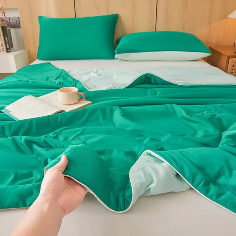 1pc Cooling Summer Quilt,Air Condition Comforter Simple Green Blanket For Home Office Adult Kid Bed Cover Japanese Drop Shipping