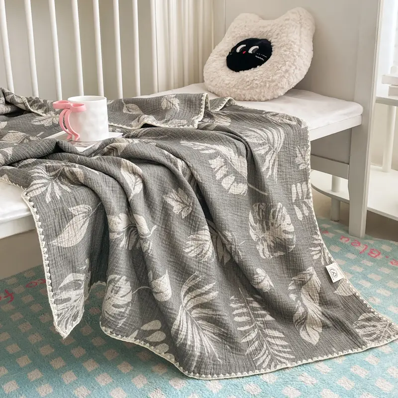 Pure Cotton Throw Blanket for Baby Adult, Summer Quilt,Plant Floral Print Bed Cover Home Outdoor Bedding Drop Shipping 120*200cm