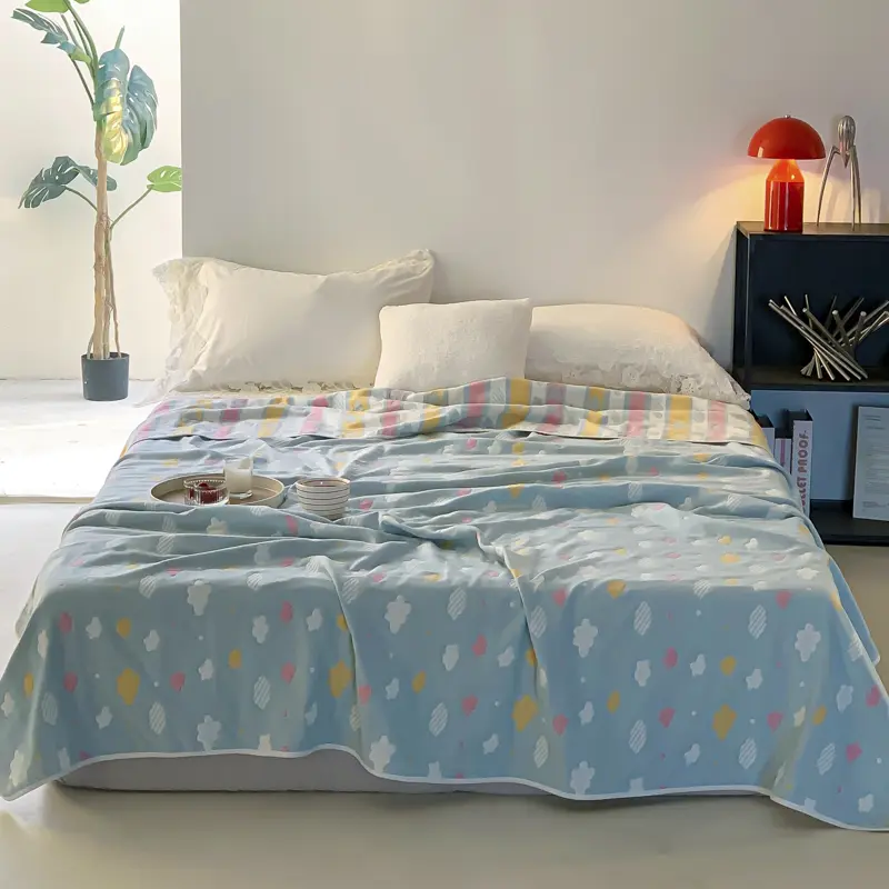 Multifunctional Blanket Muslin Pure Cotton Bedspread Soft Office Home Bedding Summer Quilt For Baby Adult Drop Shipping 120*150
