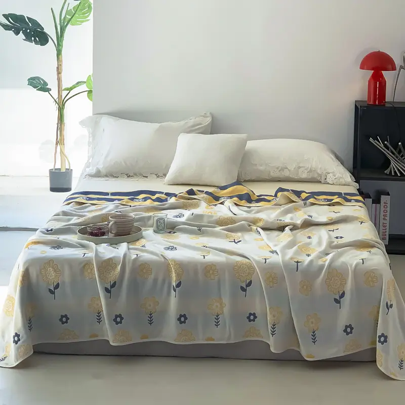 Multifunctional Blanket Muslin Pure Cotton Bedspread Soft Office Home Bedding Summer Quilt For Baby Adult Drop Shipping 120*150